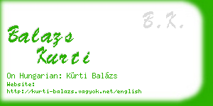 balazs kurti business card