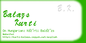 balazs kurti business card